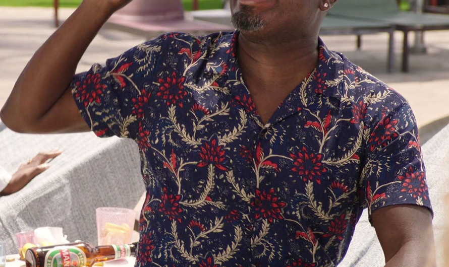 Printed Lightweight Organic Short Sleeved Shirt and Shorts Worn by Lil Rel Howery as Marcus