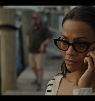 Cat Eye Frame Glasses of Zoe Saldaña as Joe Outfit Special Ops: Lioness TV Show
