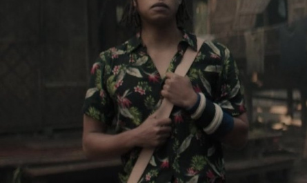 Black Floral Print Hawaiian Shirt Worn by Jacob Romero Gibson as Usopp Outfit One Piece TV Show