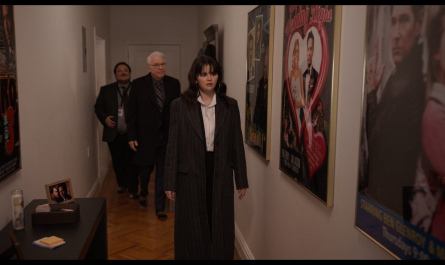 Mid-Length Pinstripe Coat of Selena Gomez as Mabel Mora Outfit Only Murders in the Building TV Show