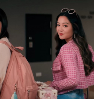 Pastel Pink Backpack of Ashley Liao as Ever Wong Outfit Love in Taipei (2023) Movie