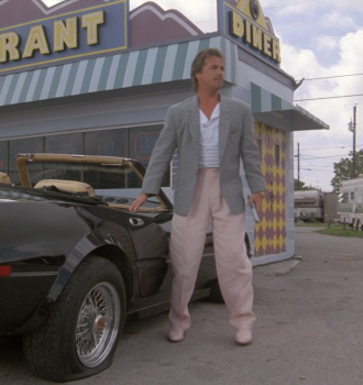 Pastel Pink Pants of Don Johnson as Detective James "Sonny" Crockett Outfit Miami Vice TV Show