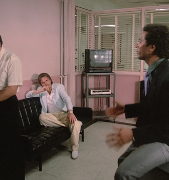 Yellow Pastel Trousers of Don Johnson as Detective James Crockett Outfit Miami Vice TV Show