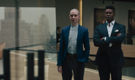 Blue Blazer Worn by Asia Kate Dillon as Taylor Amber Mason Outfit Billions TV Show