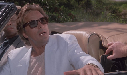 Brown Frame Sunglasses Worn by Don Johnson as Detective James Crockett Outfit Miami Vice TV Show