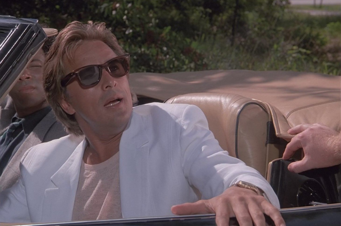 Brown Frame Sunglasses Worn by Don Johnson as Detective James Crockett Outfit Miami Vice TV Show