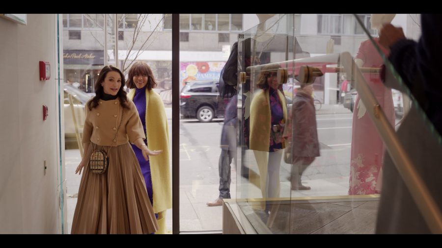 brown long pleated skirt - Kristin Davis (Charlotte York Goldenblatt) - And Just Like That... TV Show