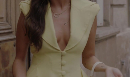 Yellow Sleeveless Blazer and Skirt Set Worn by Ashley Park as Mindy Chen Outfit Emily in Paris TV Show
