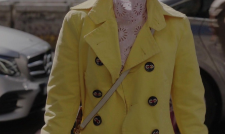 Double Breasted Peacoat Worn by Lily Collins as Emily Cooper Outfit Emily in Paris TV Show