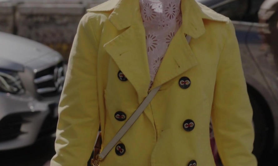 Double Breasted Peacoat Worn by Lily Collins as Emily Cooper