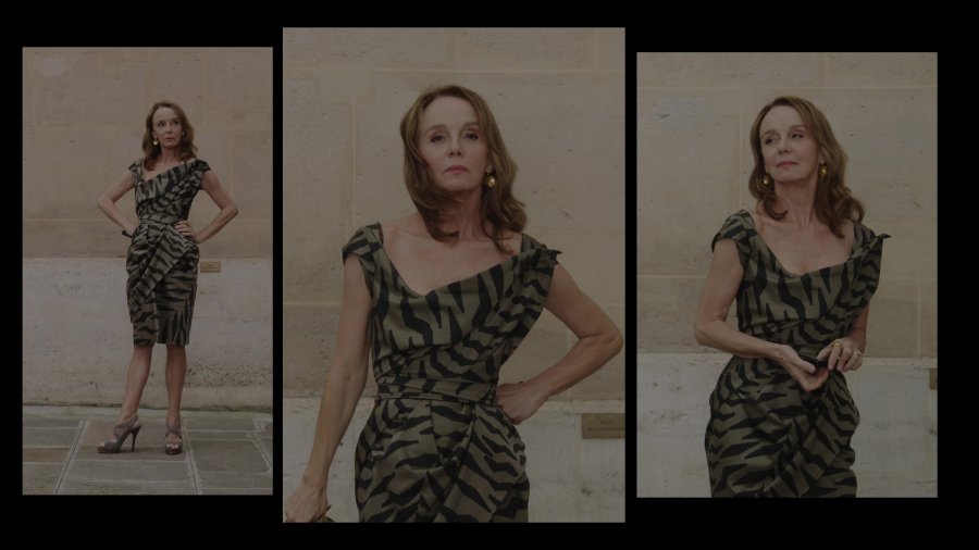 olive zebra print green dress - Philippine Leroy-Beaulieu (Sylvie) - Emily in Paris TV Show