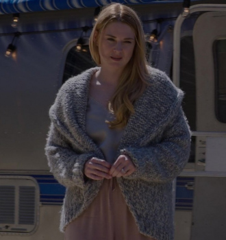 Grey Knitted Cardigan of Alexandra Breckenridge as Mel Monroe Outfit Virgin River TV Show