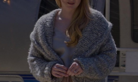 Grey Knitted Cardigan of Alexandra Breckenridge as Mel Monroe Outfit Virgin River TV Show