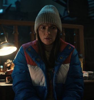 Grey Beanie of Winona Ryder as Joyce Byers Outfit Stranger Things TV Show