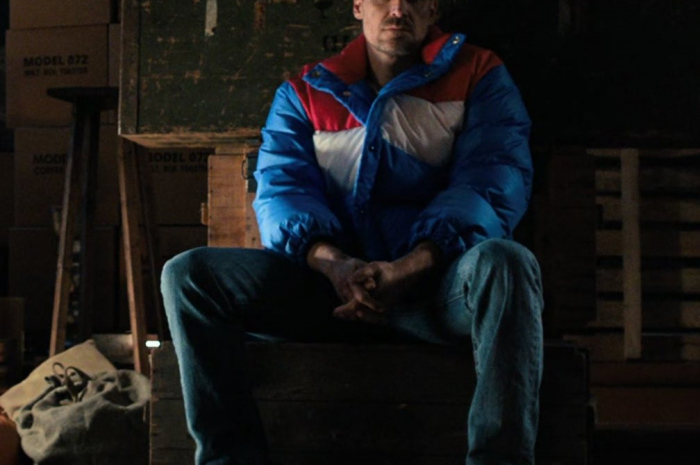 Blue/White/Red Puffer Jacket Worn by David Harbour as Jim Hopper Outfit Stranger Things TV Show