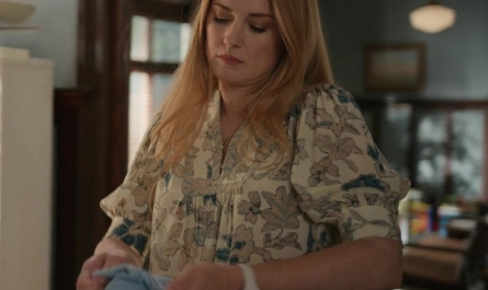 Floral Print Puff Sleeved Top of Alexandra Breckenridge as Mel Monroe Outfit Virgin River TV Show