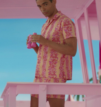 Worn on Barbie (2023) Movie - Floral Print Shirt and Shorts Suit Worn by Kingsley Ben-Adir