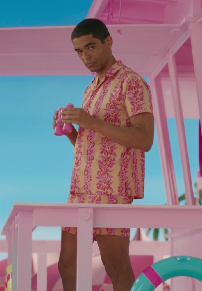 Floral Print Shirt and Shorts Suit Worn by Kingsley Ben-Adir