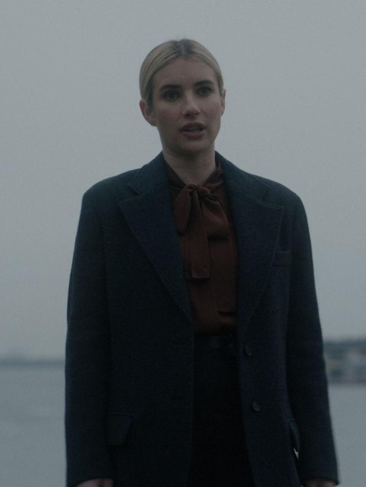 brushed wool blend oversized blazer - Emma Roberts (Anna Victoria Alcott) - American Horror Story TV Show