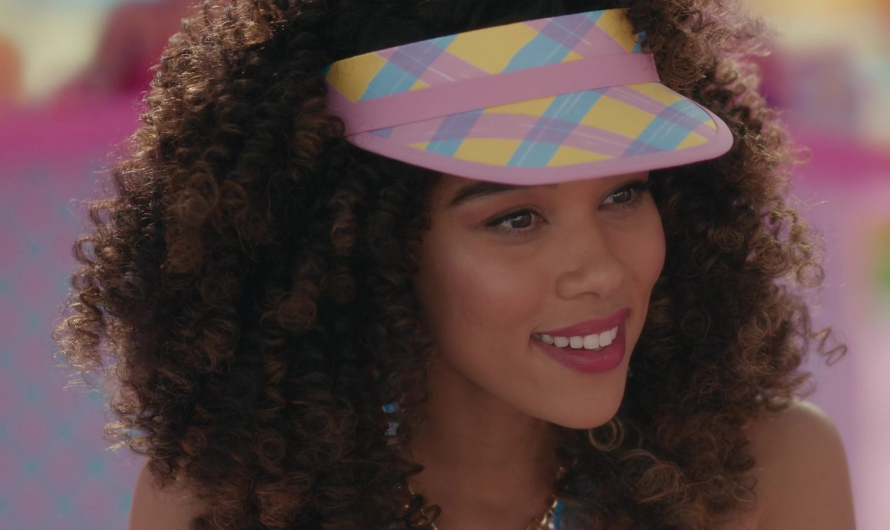 Pastel Plaid Visor Cap of Alexandra Shipp