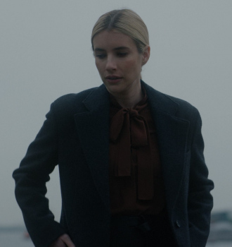 Worn on American Horror Story TV Show - Brown Bow Blouse of Emma Roberts as Anna Victoria Alcott