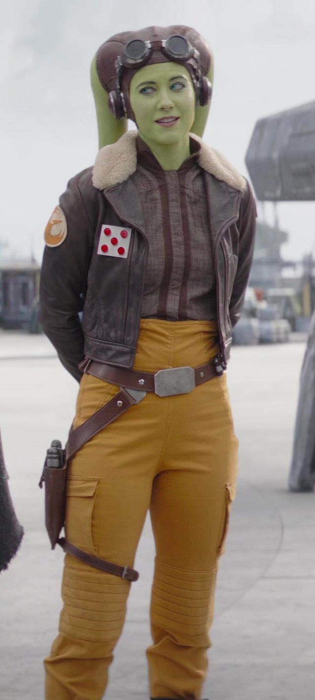 Mustard Skinny Trousers Worn by Mary Elizabeth Winstead as Hera Syndulla Outfit Ahsoka TV Show