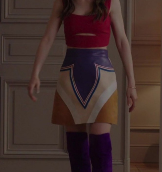 Purple Suede Over-The-Knee High Heel Boots of Lily Collins as Emily Cooper Outfit Emily in Paris TV Show