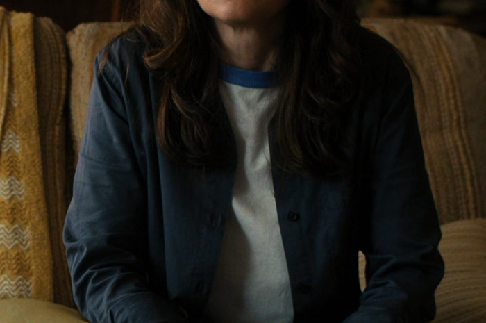 Blue Shirt of Winona Ryder as Joyce Byers Outfit Stranger Things TV Show