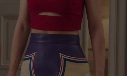 Printed Leather High-Waisted A-Line Skirt of Lily Collins as Emily Cooper Outfit Emily in Paris TV Show