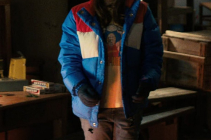 Blue/White/Red Puffer Jacket Worn by Winona Ryder as Joyce Byers Outfit Stranger Things TV Show