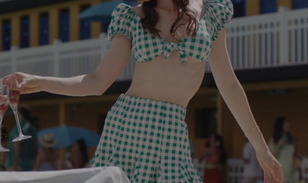 Gingham Top and Skirt Two Piece Set of Lily Collins as Emily Cooper Outfit Emily in Paris TV Show