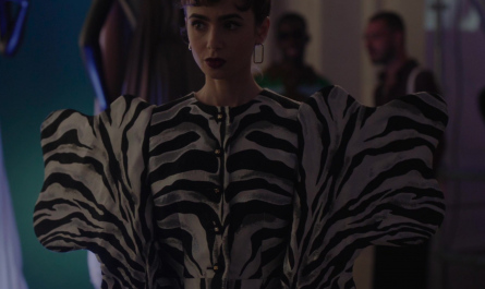 Zebra Jacket of Lily Collins as Emily Cooper Outfit Emily in Paris TV Show