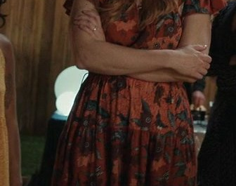 Floral Midi Dress with Flutter Sleeves Worn by Alexandra Breckenridge as Mel Monroe Outfit Virgin River TV Show
