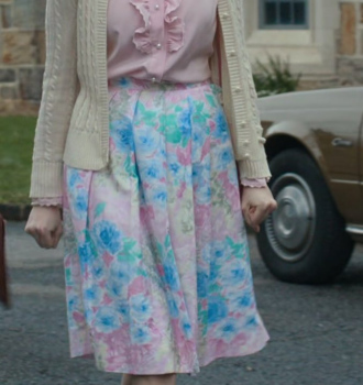 Multicolor Floral Pattern Knee Length Skirt Worn by Maya Hawke as Robin Buckley Outfit Stranger Things TV Show
