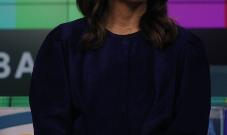 Blue Velvet Top of Karen Pittman as Mia Jordan Outfit The Morning Show TV Show