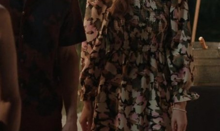 Floral Long Sleeve Shirred Mini Dress Worn by Sarah Dugdale as Lizzie Outfit Virgin River TV Show
