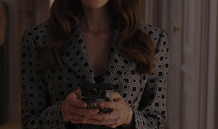 Check Print Blazer of Lily Collins as Emily Cooper Outfit Emily in Paris TV Show