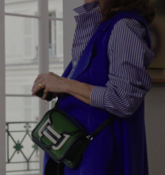 Blue Sleeveless Coat of Philippine Leroy-Beaulieu as Sylvie Outfit Emily in Paris TV Show