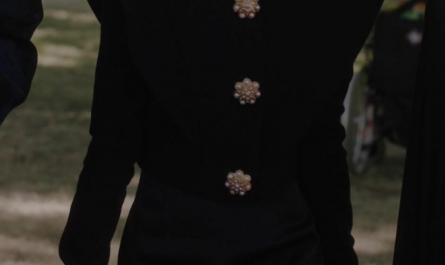 Black Long Sleeve Jacket and Midi Dress Set Worn by Lily Collins as Emily Cooper Outfit Emily in Paris TV Show
