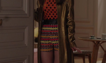 Printed Shorts of Lily Collins as Emily Cooper Outfit Emily in Paris TV Show