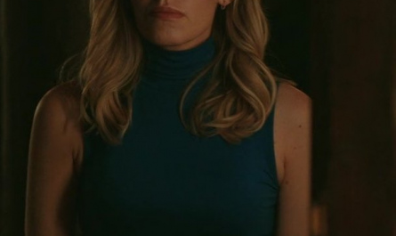 Blue Sleveless Turtleneck Top of Zibby Allen as Brie Sheridan Outfit Virgin River TV Show