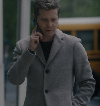 Grey Coat Worn by Matt Czuchry as Dex Harding Outfit American Horror Story TV Show