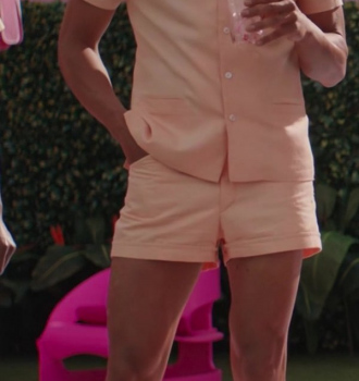 Peach Shirt and Shorts Worn by Kingsley Ben-Adir Outfit Barbie (2023) Movie