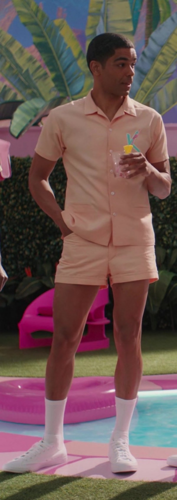 peach shirt and shorts - Kingsley Ben-Adir) - Barbie (2023) Movie