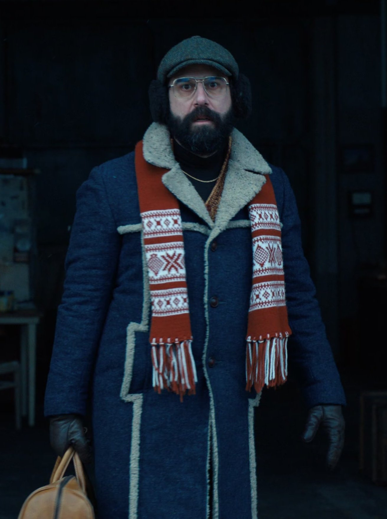 Blue Shearling Coat Worn by Brett Gelman as Murray Bauman