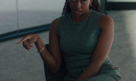 Grey Dress Worn by Condola Rashād as Kate Sacker Outfit Billions TV Show