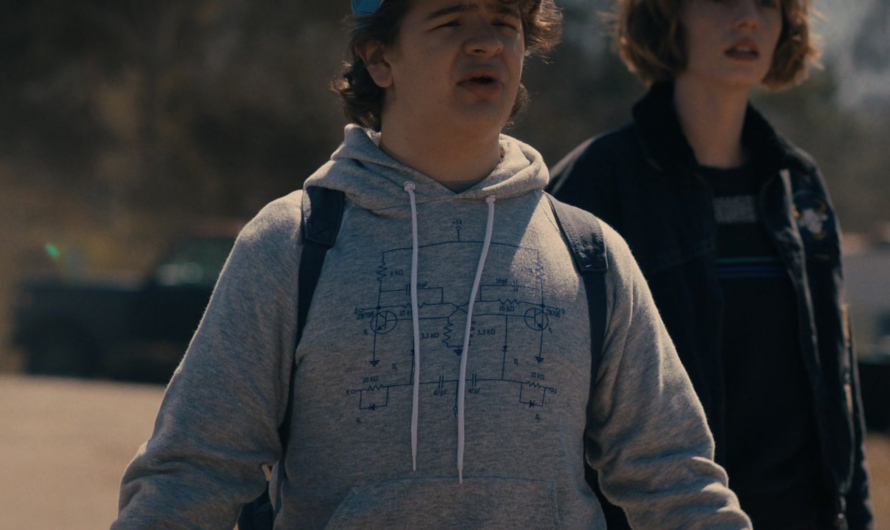 Grey Hoodie Worn by Gaten Matarazzo as Dustin Henderson