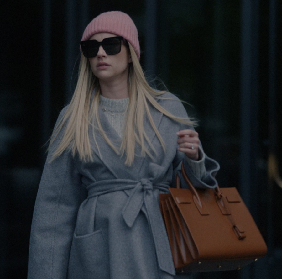 brown leather handbag - Emma Roberts (Anna Victoria Alcott) - American Horror Story TV Show