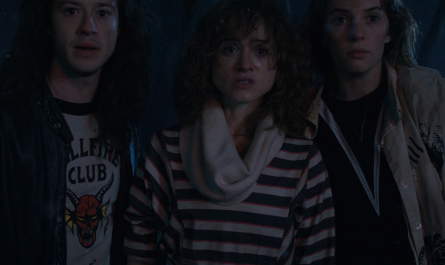 Relaxed Fit Striped Turtleneck Sweater of Natalia Dyer as Nancy Wheeler Outfit Stranger Things TV Show