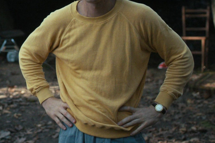 Yellow Sweatshirt Worn by Joe Keery as Steve Harrington Outfit Stranger Things TV Show